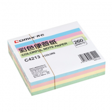 齐心(Comix) 可爱小清新便签纸创意小本子彩色贴标签商务办公便签纸C4213彩色便签纸(107*96mm)